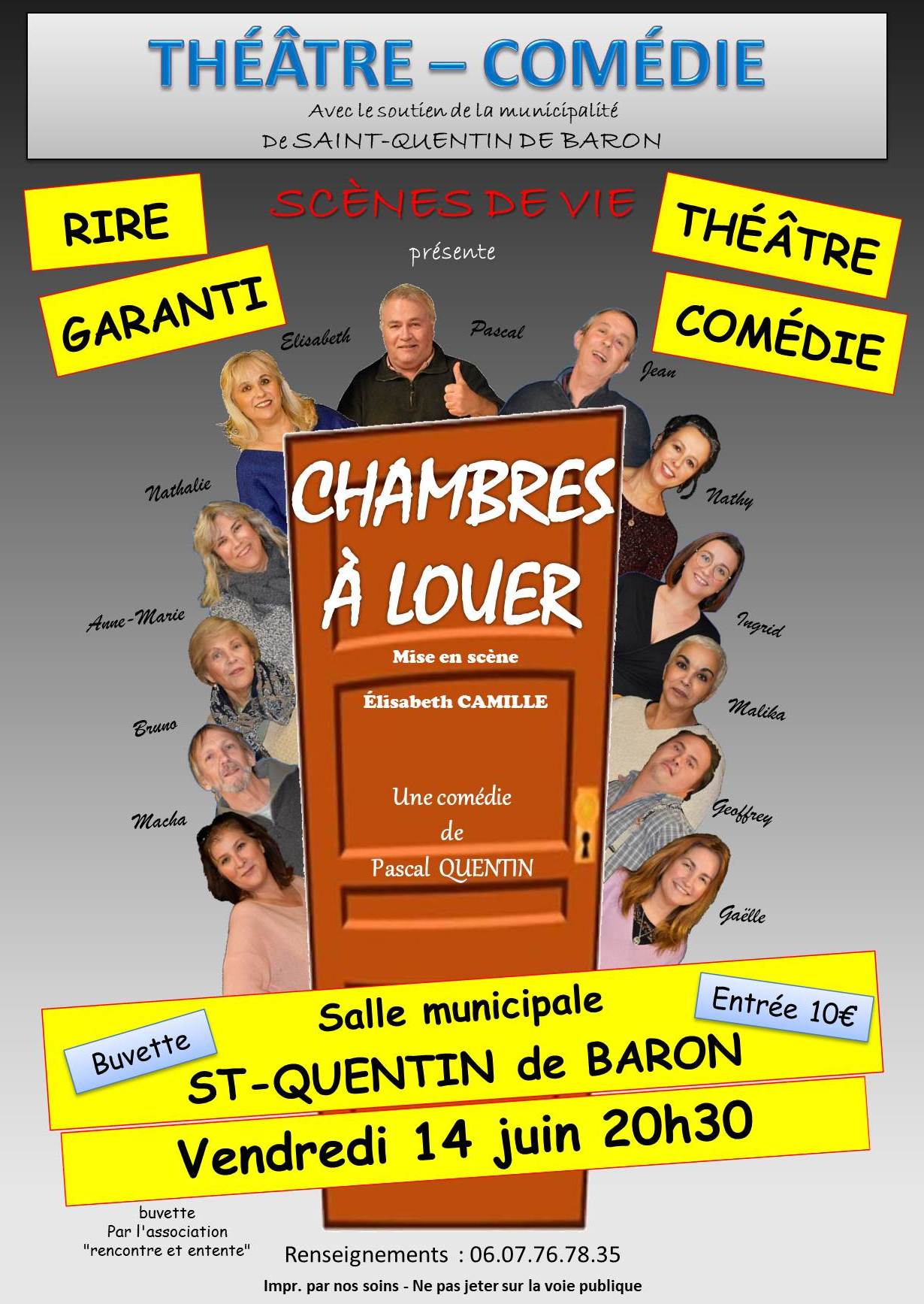 affiche chambres à louer
